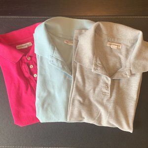 3 Aeropostale Polo Shirts - Pink, Lt Blue, Grey - Junior Large